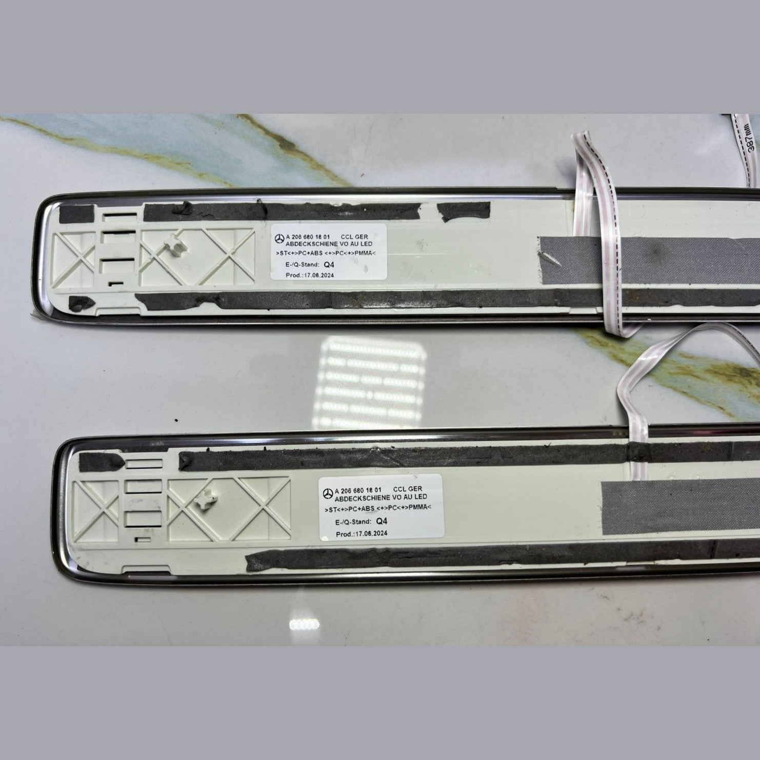 Mercedes W206 C-Class Front Entrance Trim Seal Strip Plate Cover Set A2066801801