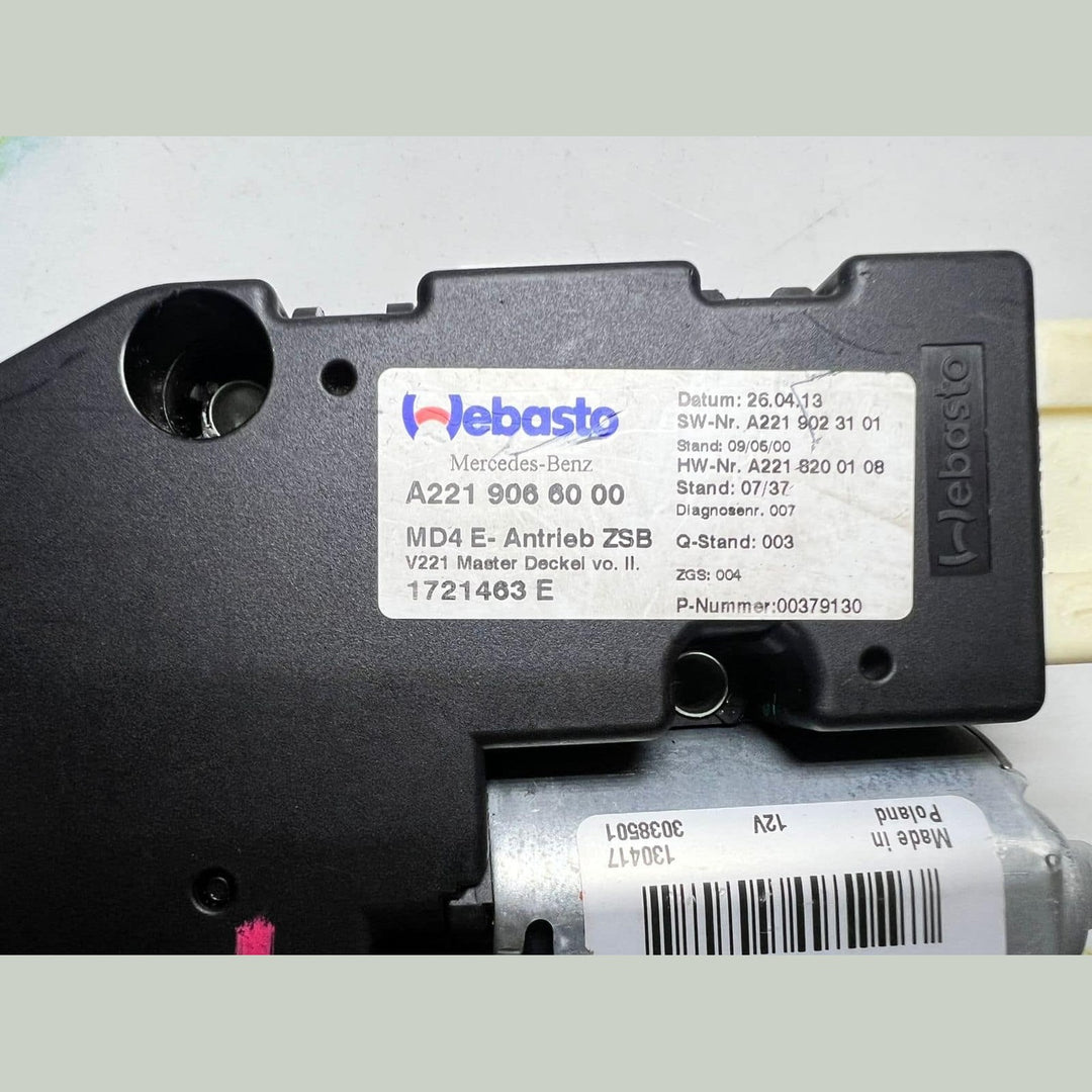 2007-2013 Mercedes-Benz S550 Sunroof Motor A2219066000 S550, S63, S600, S400,