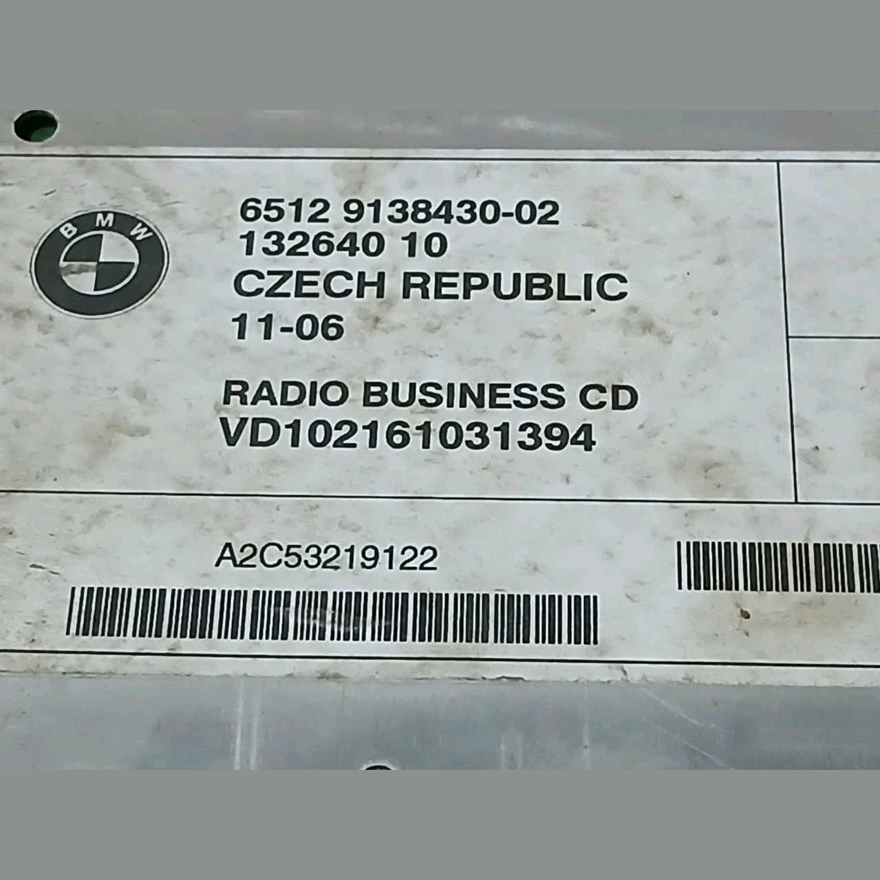 Bmw X3 E83 2005-10 Radio Business CD CD player Head Unit 9138430