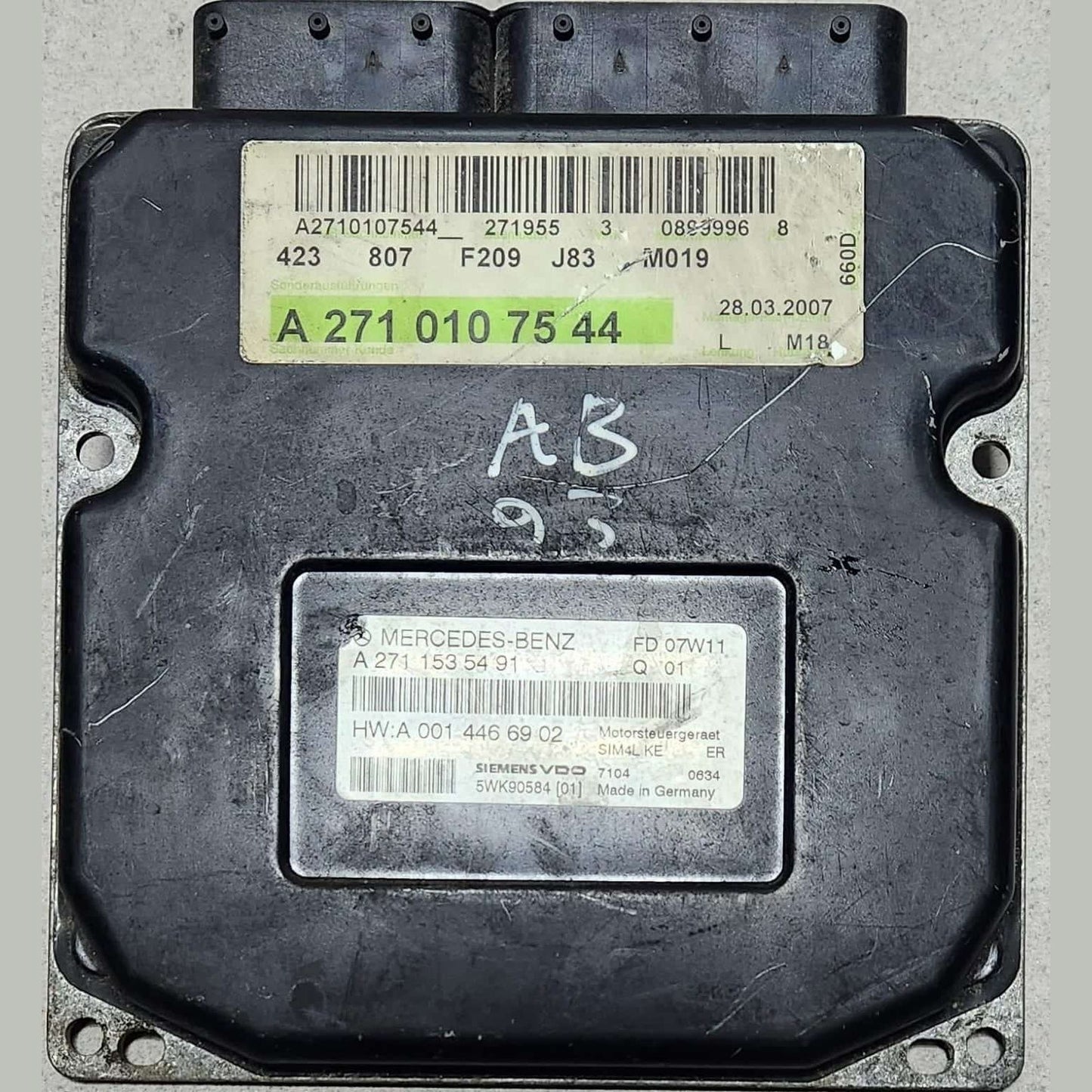 Engine Control Module A2710107544 Mercedes-Benz CLK Class W209 2006 1.8 200 Comp