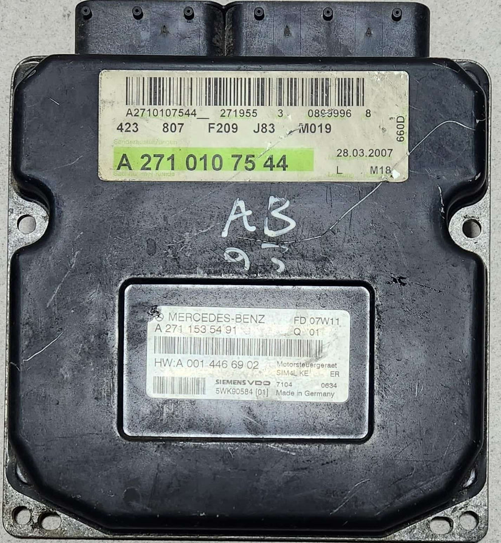Engine Control Module A2710107544 Mercedes-Benz CLK Class W209 2006 1.8 200 Comp