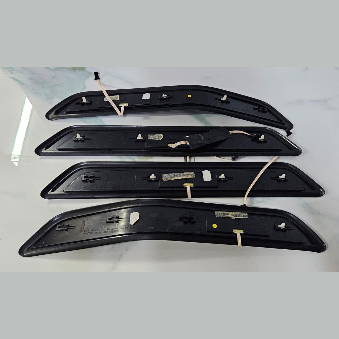 OEM BMW F01 F02 Front Rear Door illuminated Sill Plate Kick door step trim Set