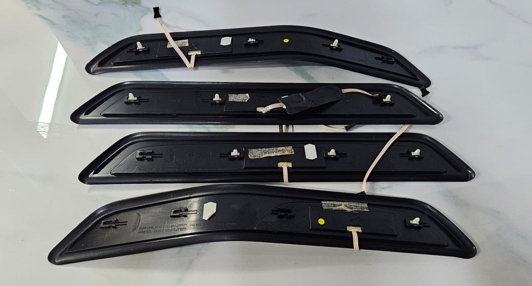 OEM BMW F01 F02 Front Rear Door illuminated Sill Plate Kick door step trim Set