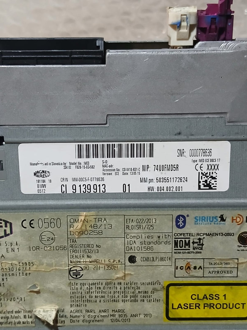 BMW 1 2 3 4 SERIES F2X F3X STEREO RECEIVER MULTMEDIA PLAYER HEAD UNIT - 9139913