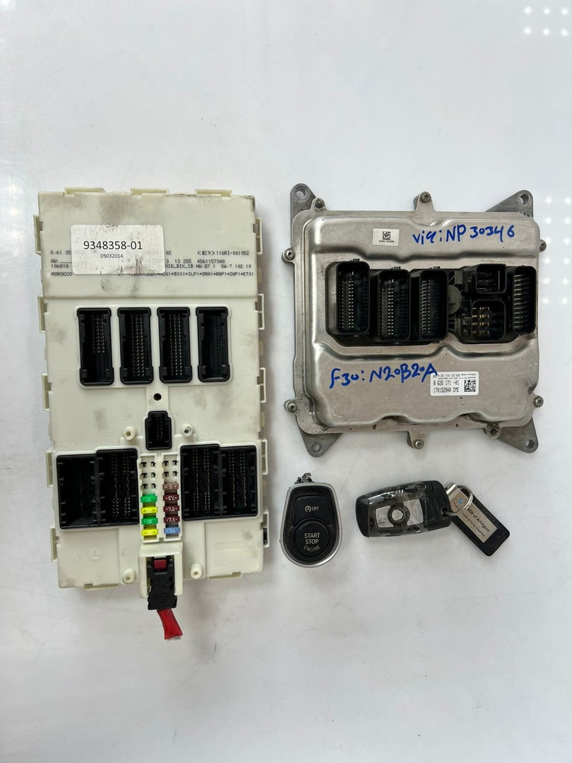 2013-2017 BMW F30 N20B20A Engine Control Module DME SET +FEM+1KEY 8626171 OEM