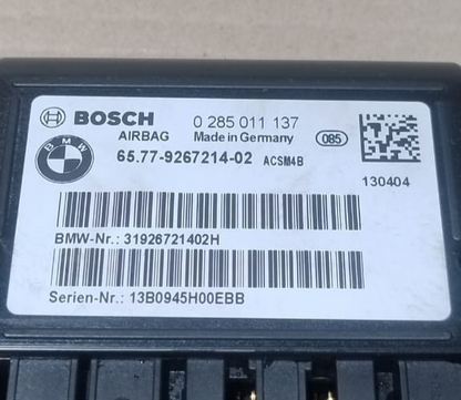 BMW F20 F21 F22 F30 F31 F32 F33 F34 SRS CONTROL UNIT SAFETY MODULE ECU 9267214