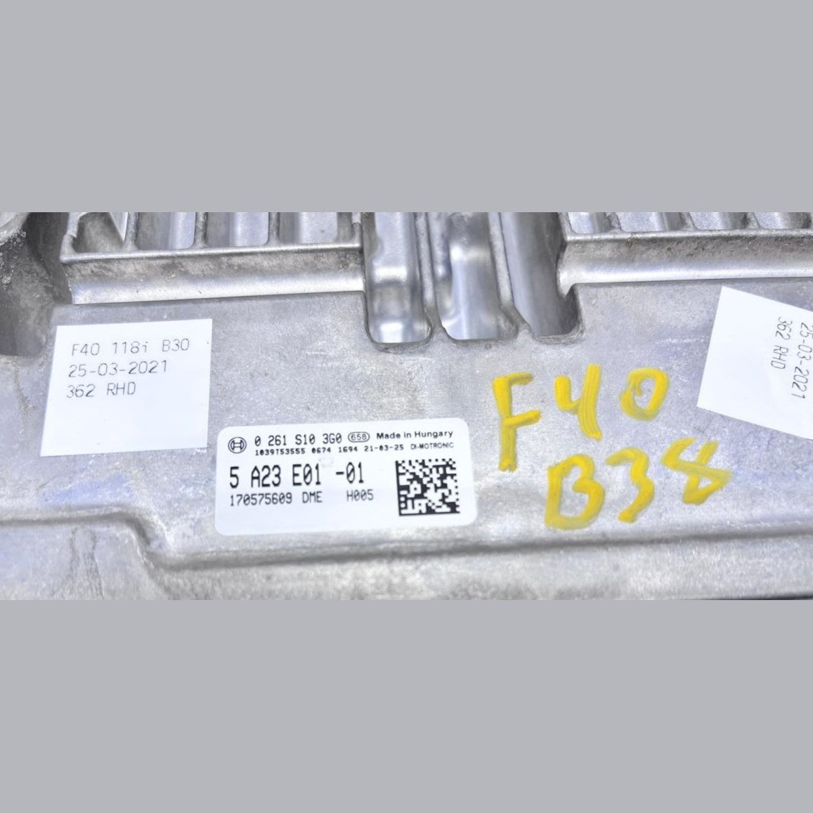 BMW F40 118i B38 25/03/2021 RHD ENGINE CONTROL UNIT ECU ONLY - 5A23E01