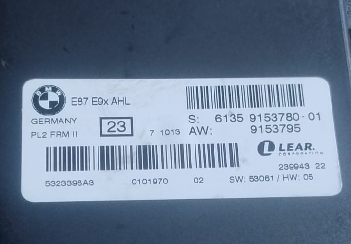 BMW E92 E93 328i 335i M3 PL2 FRM II FOOTWELL LIGHT CONTROL MODULE 9153780