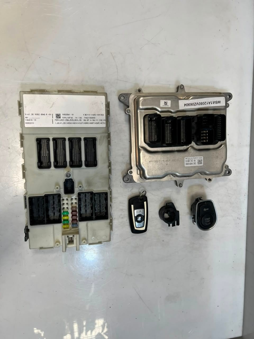 2014 BMW 1' 116i F20 N13 ENGINE CONTROL UNIT ECU SET DME+FEM+1KEY 8630125 OEM