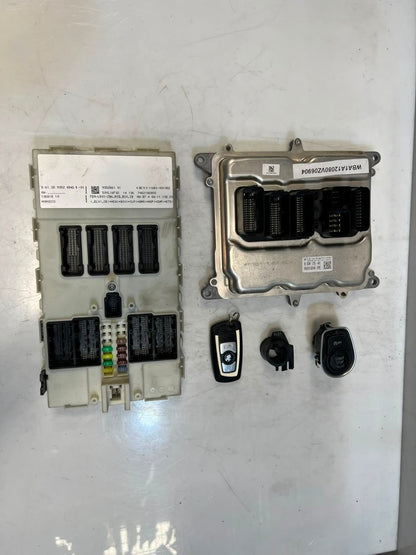 2014 BMW 1' 116i F20 N13 ENGINE CONTROL UNIT ECU SET DME+FEM+1KEY 8630125 OEM