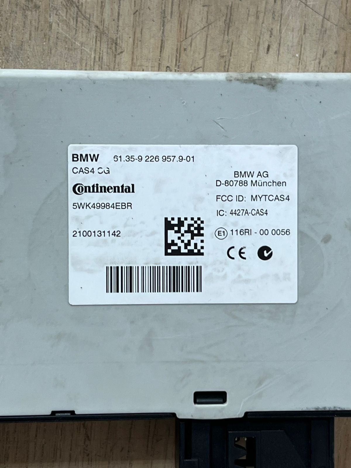 BMW Cas4 Control Module 9226957 CONTINENTAL F01 and 5 Series Gran Turismo F07