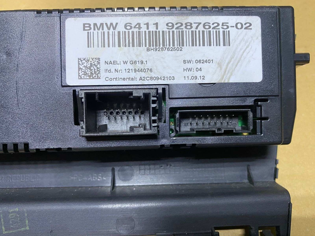 2012-2015 BMW X1 Heater Control Panel 9287625 1 and 3 Series E84 E90 E87 E88
