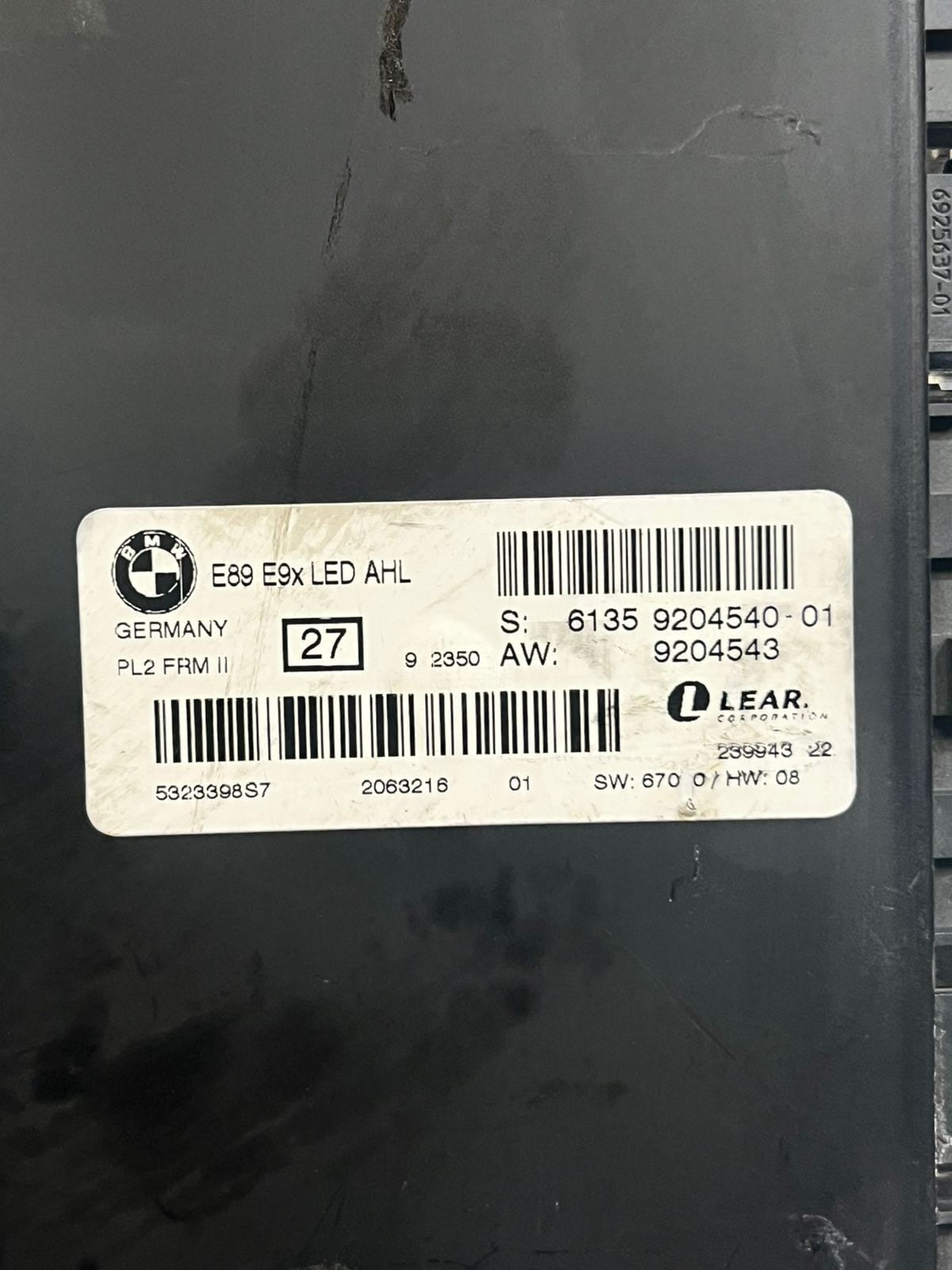 BMW E90 E89 E9X 3 Series LED AHL Footwell Light Control Module FRM2 9204540 OEM
