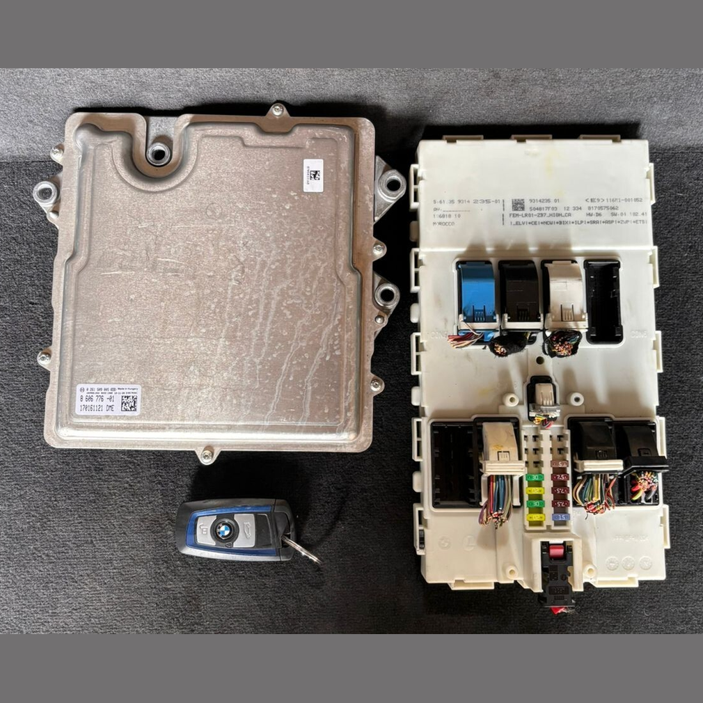 OEM BMW hybrid F30 N55 ENGINE CONTROL UNIT SET + KEY - 8606776