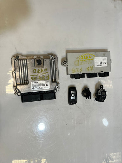 BMW X3 F25 N47N Engine Control Unit Ecu COMPLETE SET DDE+CAS4+1KEY 8574092 