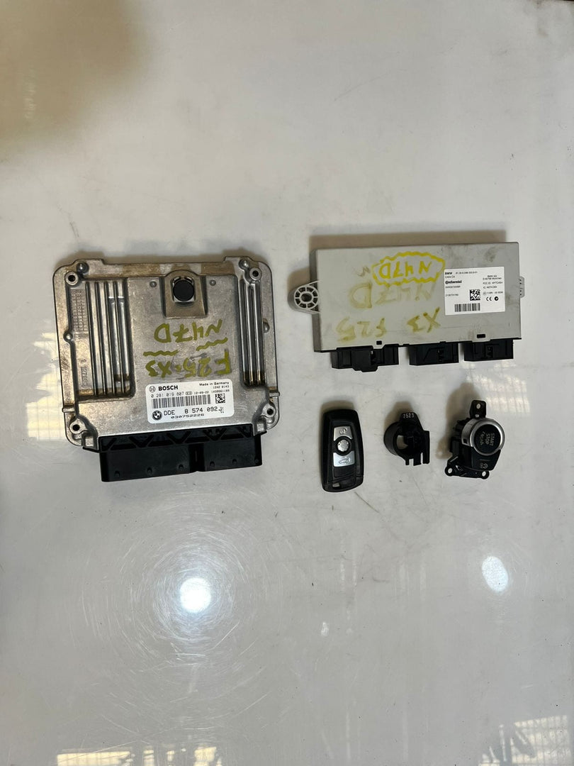 BMW X3 F25 N47N Engine Control Unit Ecu COMPLETE SET DDE+CAS4+1KEY 8574092 
