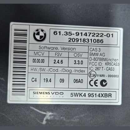 BMW 2008-2010 528 and 328 Engine Control Unit DME MSV80.0-7594483 ECU SET OEM