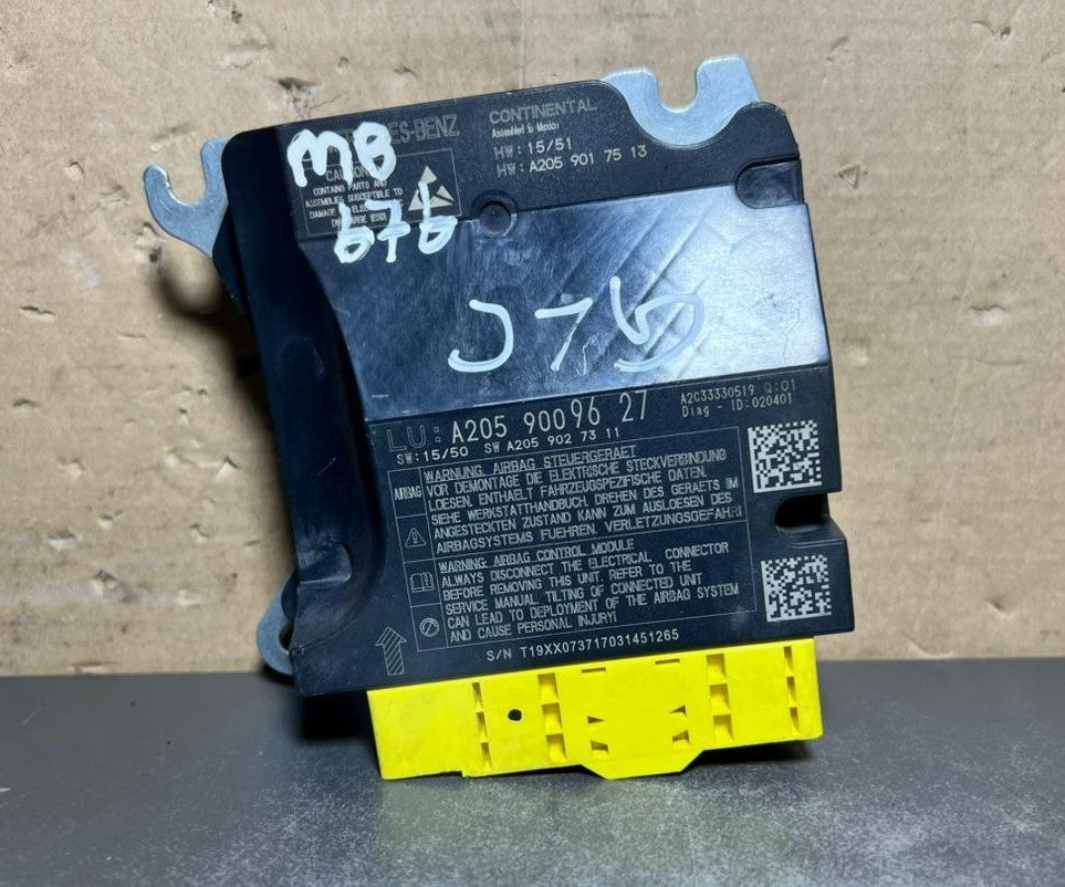 14-18 Mercedes W205 GLC SRS Safety Restraint Control Module A205 9009627 OEM