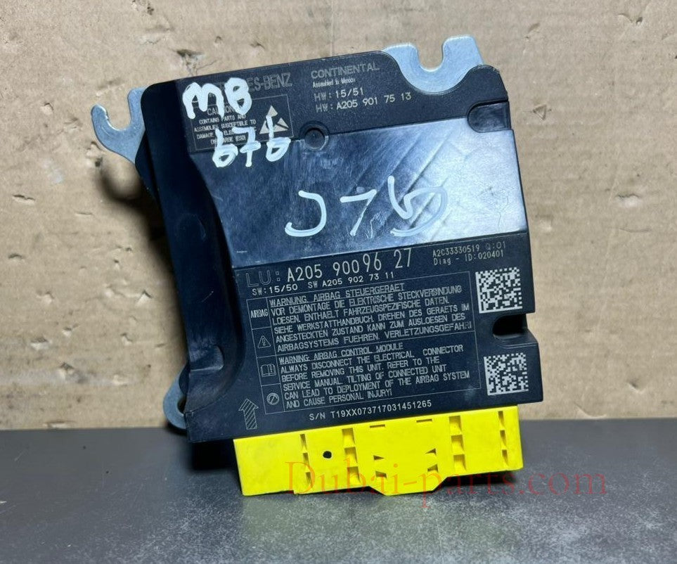 14-18 Mercedes W205 GLC SRS Safety Restraint Control Module A205 9009627 OEM