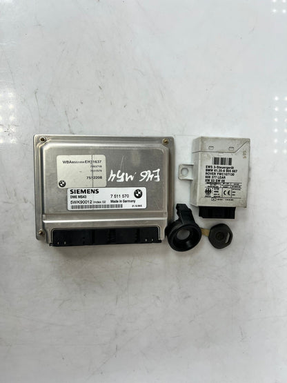 BMW 3 5 X5 series E46 E39 E53 2.5i M54 ENGINE ECU KIT UNIT DME MS43 EWS3 KEY OEM