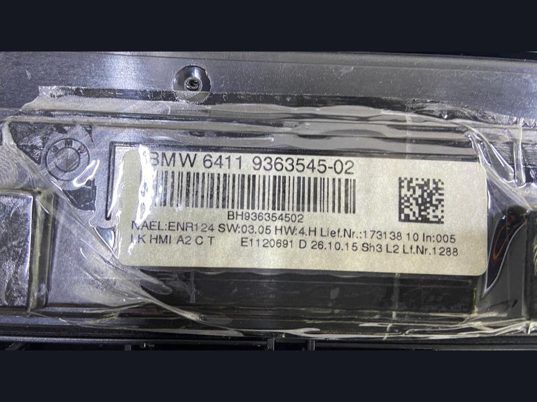 OEM BMW F20 F21 F30 Climate Control Unit A/C Air Conditioning Panel 9363545