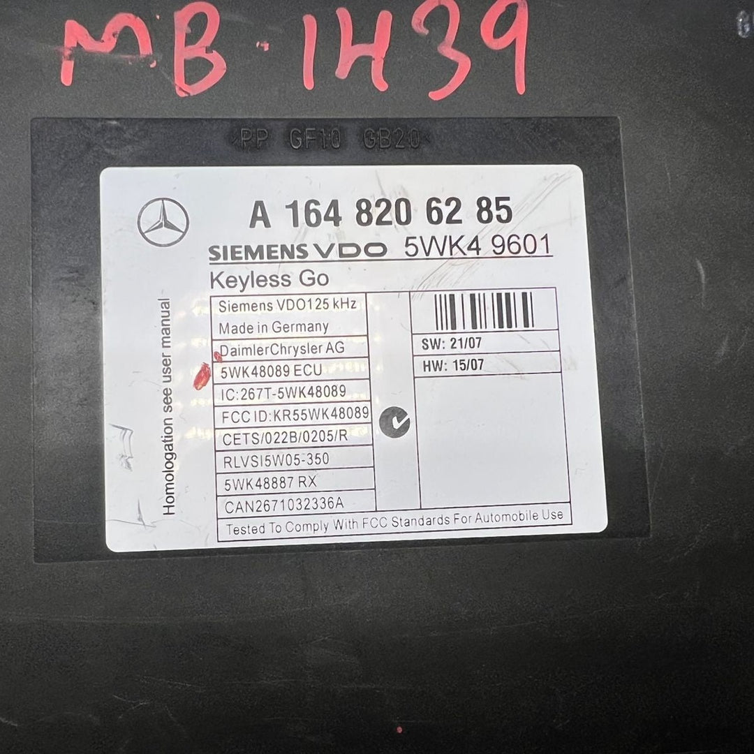 2007-2012 Mercedes GL-Class X164 GL450 Keyless Go Control Module A164 8206285 OE