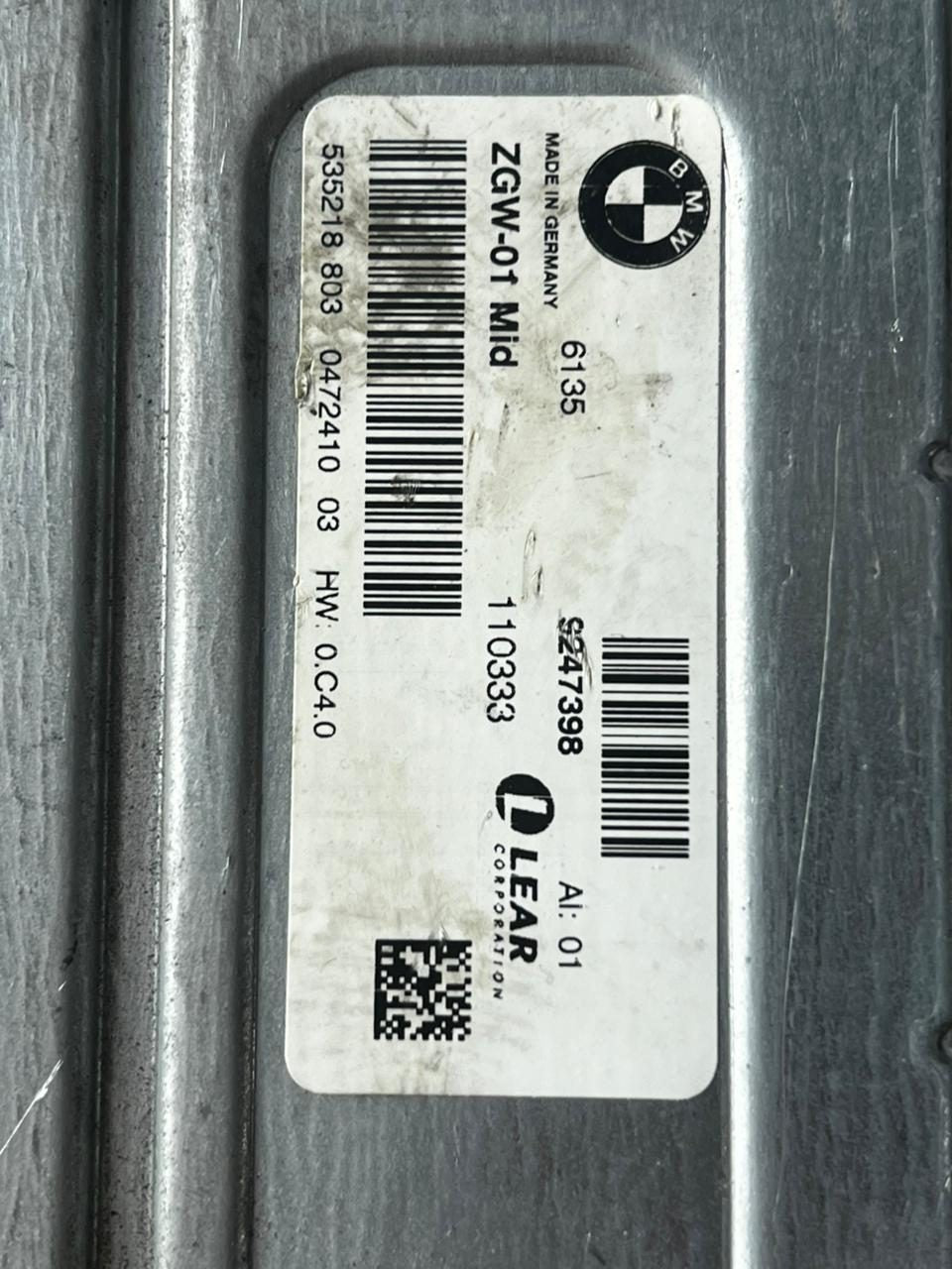 2011 BMW 535i Central Gateway Control Module 9247398 F10 F11 5 Series and F Seri