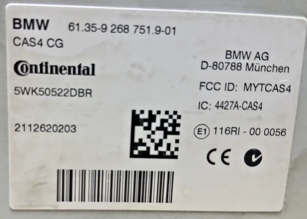 2009-2019 BMW 528i 535i 550i Antitheft Body Control Module 9268751 OEM