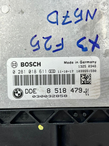 2011-2017 BMW X3 F25 M57D Engine Control Unit ECU SET DDE+CAS4+1KEY 8518479 OEM