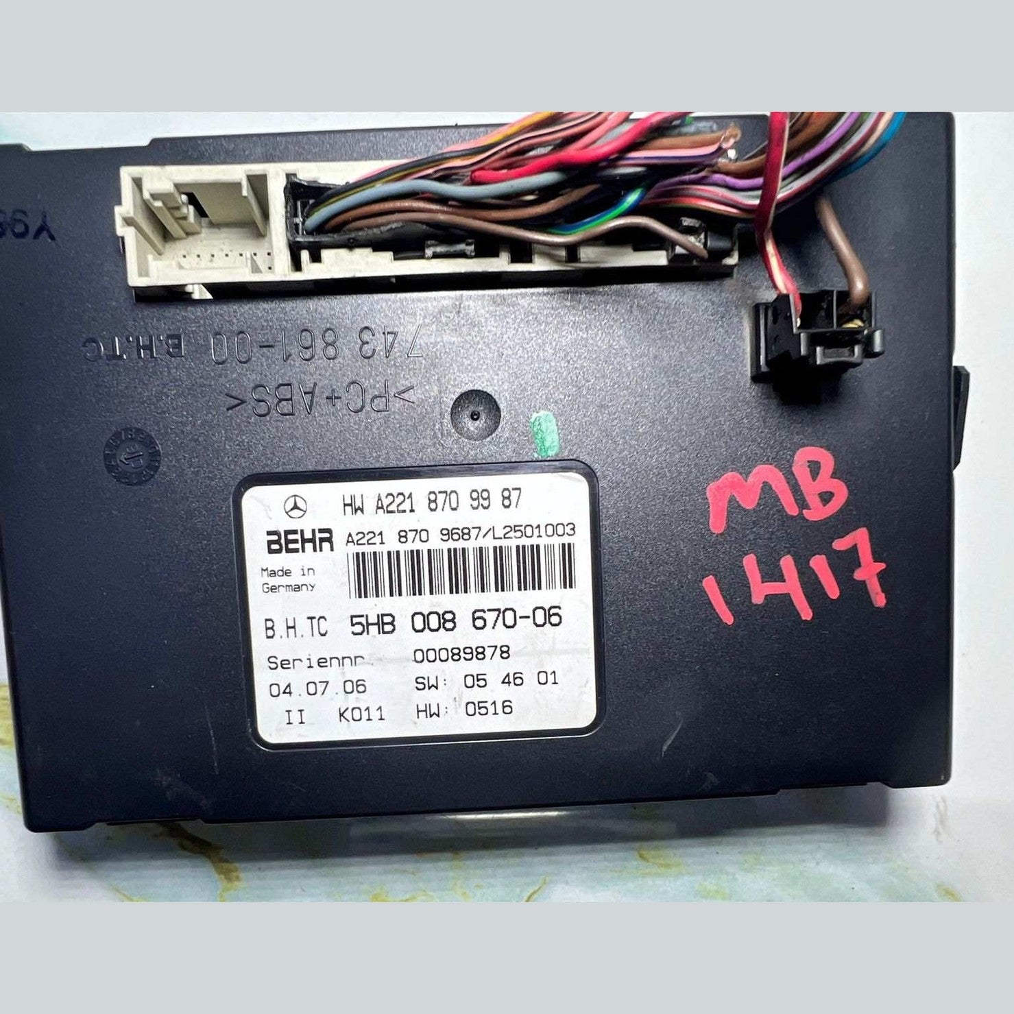 Mercedes Climate Control Module A2218709987 S-Class W221