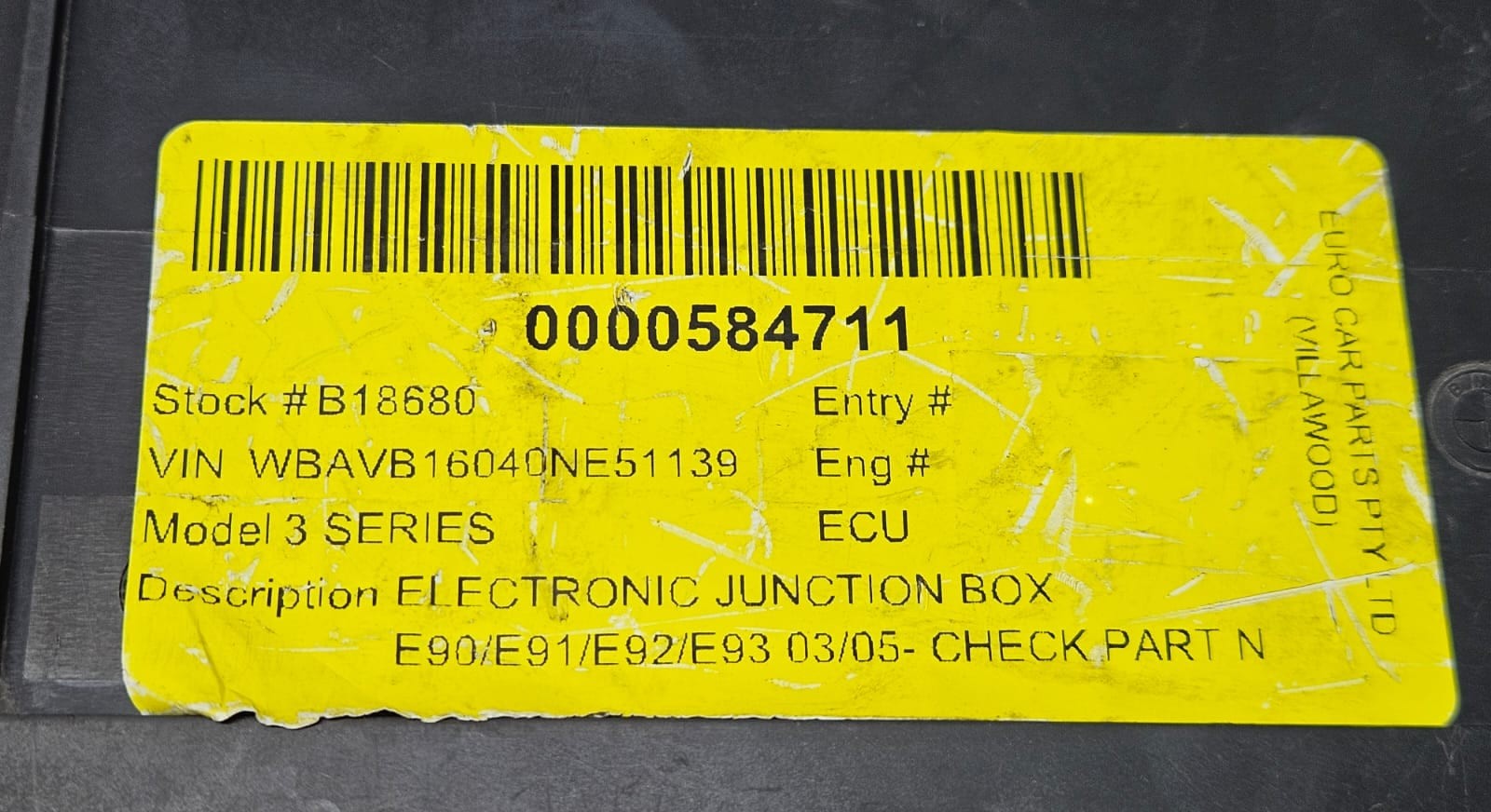 2007-2008 BMW E90 E92 E93 328i Junction box Body Control Module 9131777 OEM