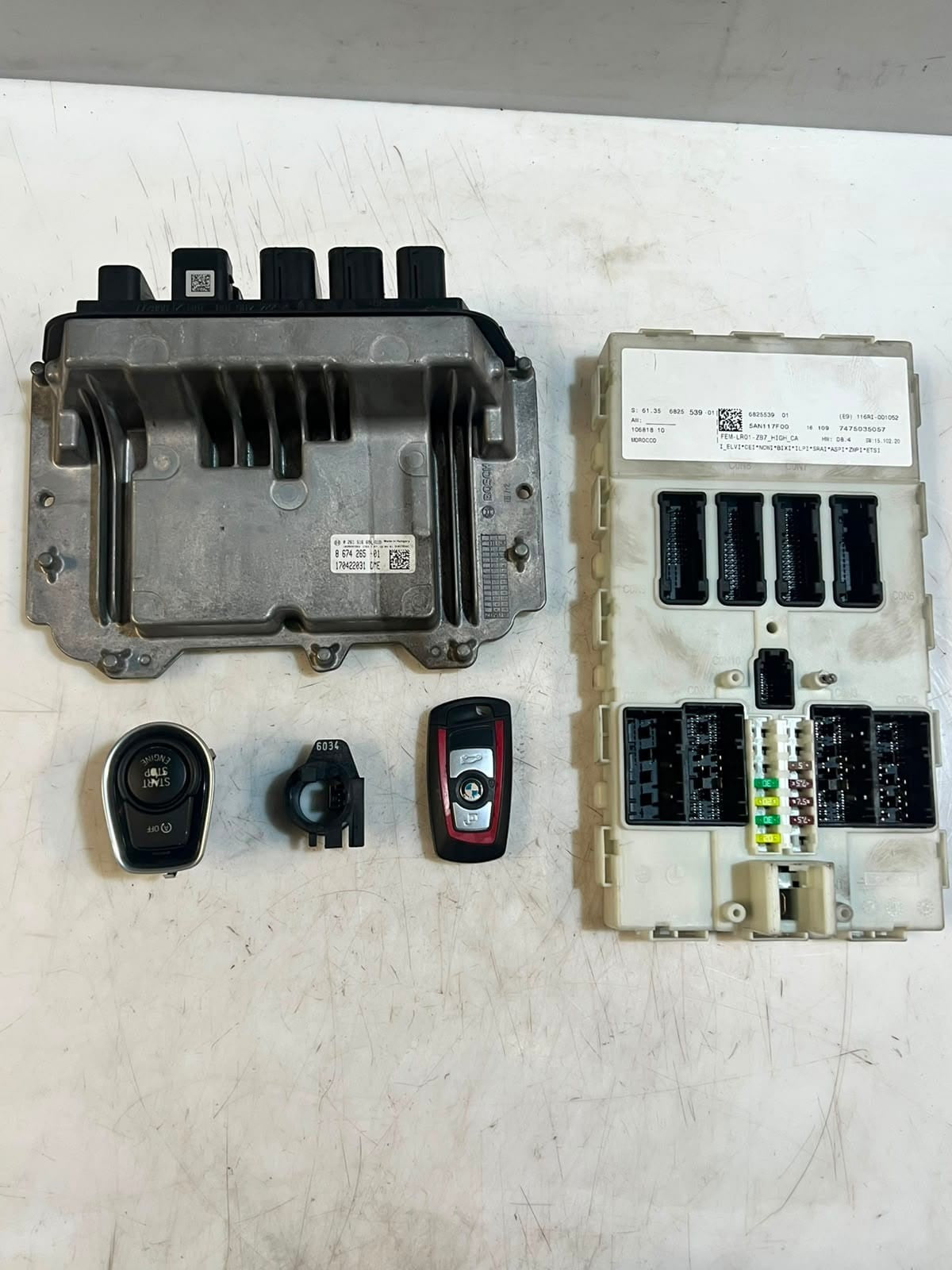 2016 BMW F30 LCI 318i B38 Engine Control Unit ECU SET DME+FEM+1KEY 8674265