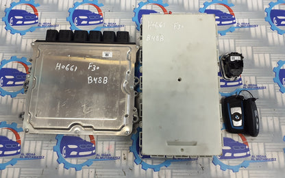2016 BMW F30 F31 320iX B48  ECU Kit Engine Control DME 8692971 Key FEM Automatic