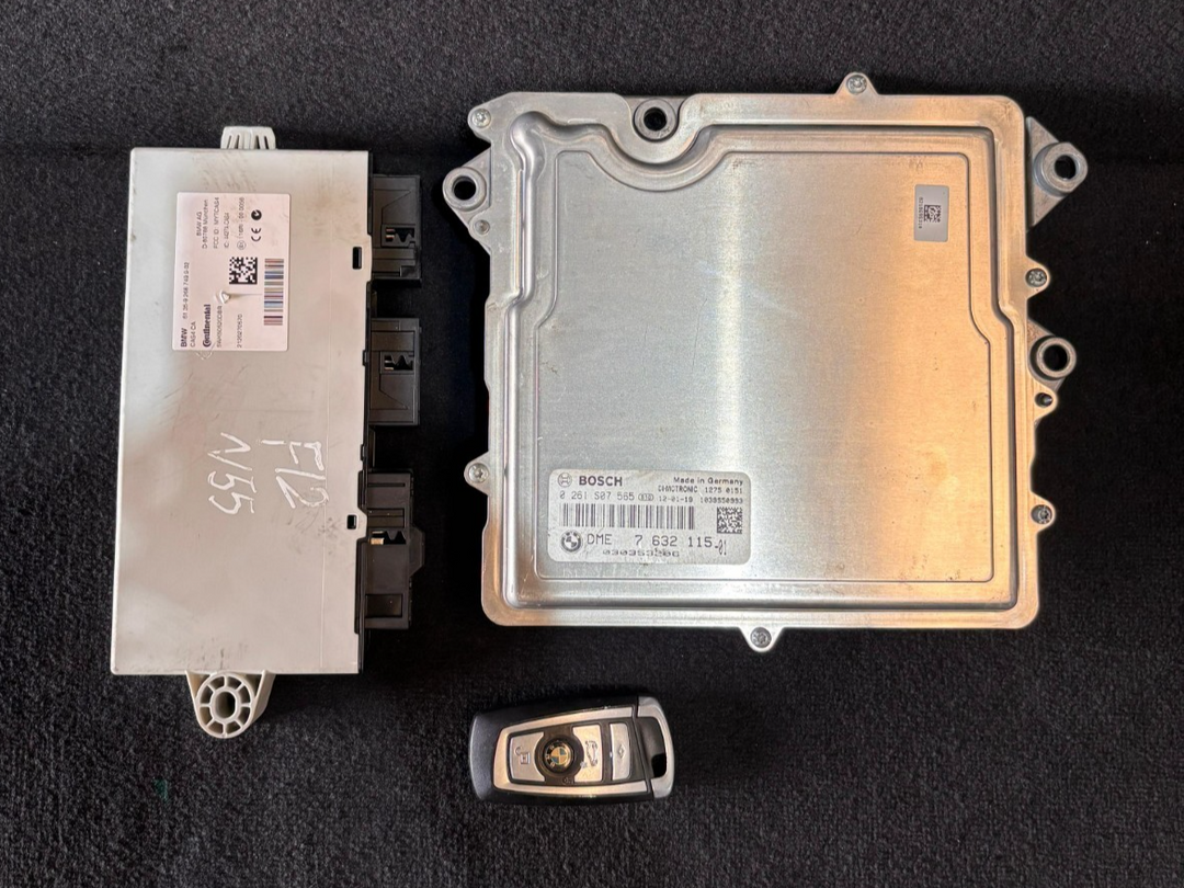 BMW F12 640I N55 ENGINE CONTROL MODULE ECU SET WITH KEY  OEM - 7632155
