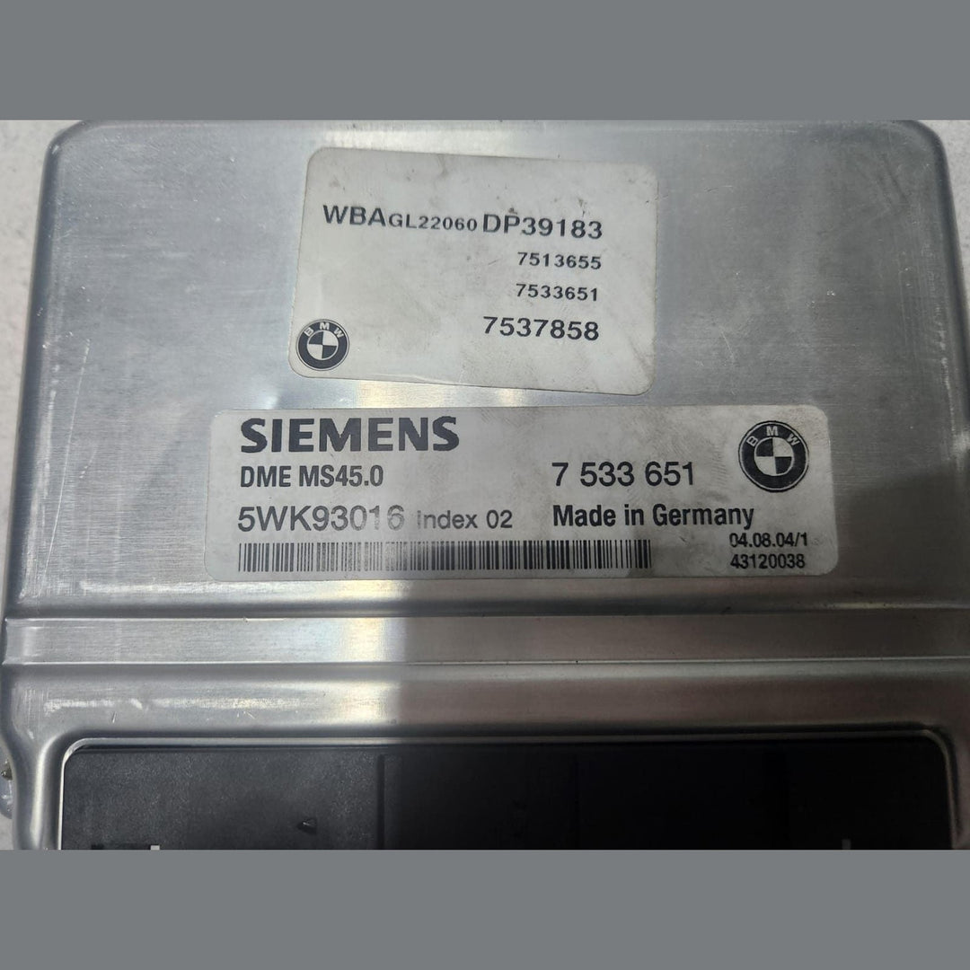 2002-2005 7' E65 BMW 730i Engine Control Unit 7533651 MS45.0 M54 3.0 ECU SET RHD