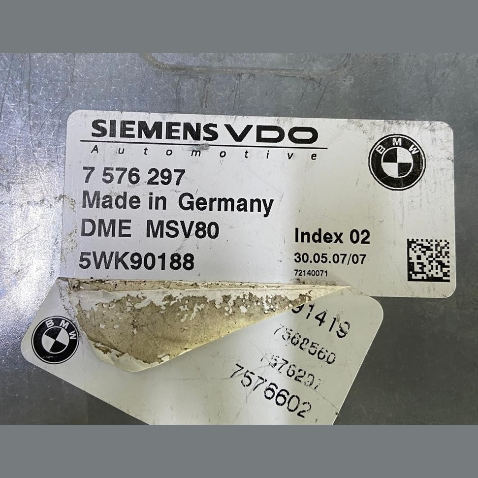 OEM BMW 3,5SER E90 E60 X5 E70 N52 ENGINE CONTROL UNIT DME MSV80 7576297 ECU ONLY