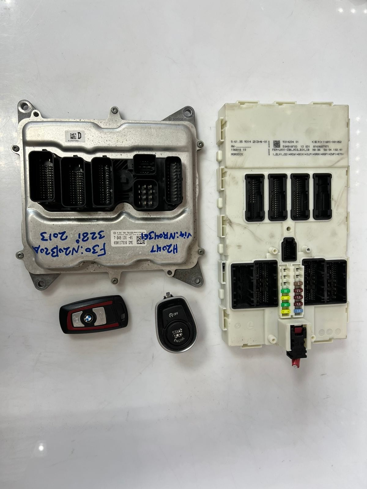 2013 BMW 328i F30 N20B20A Engine Control Unit ECU SET DME +FEM+ 1KEY 7649131 