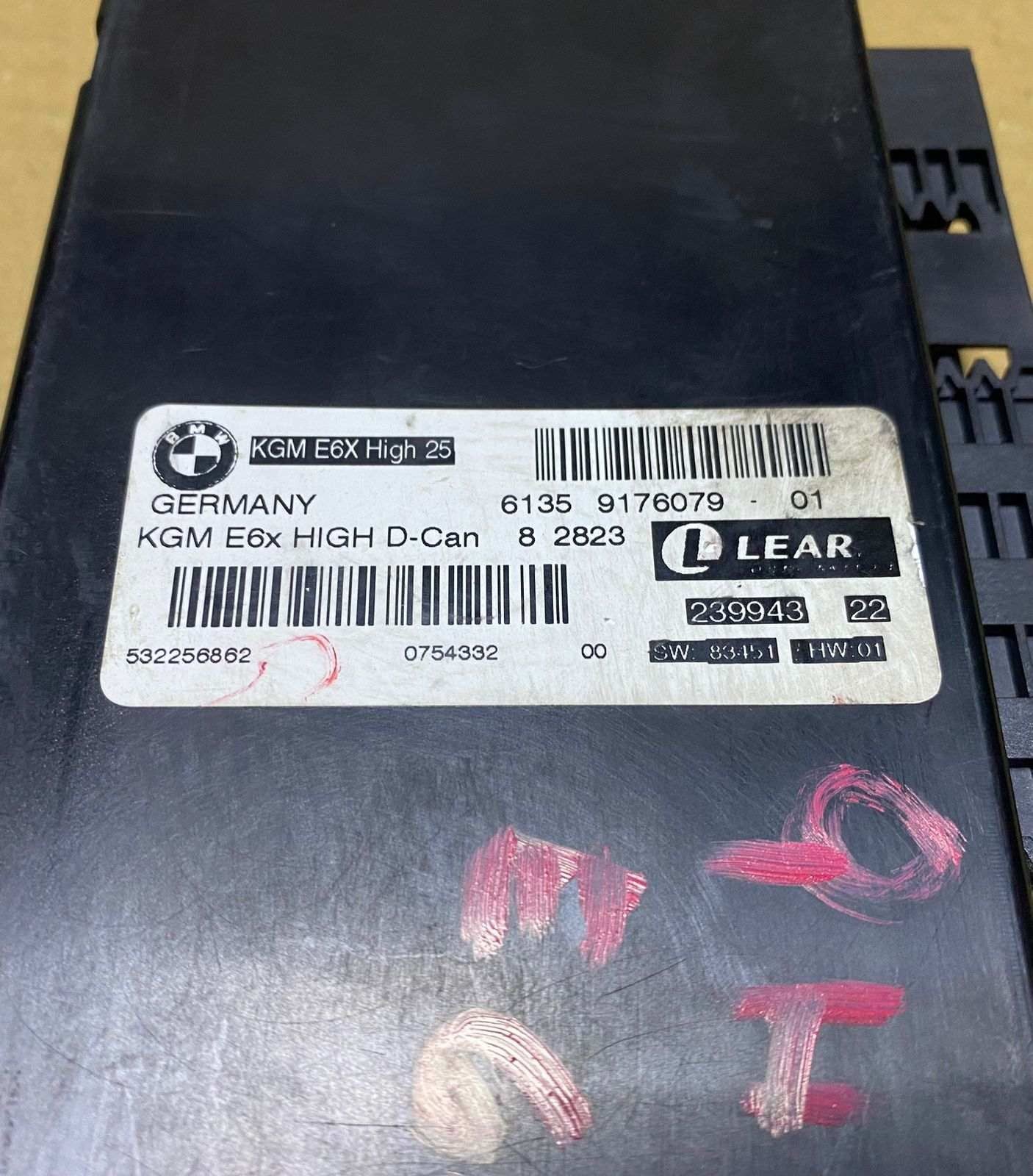 2008-2010 BMW 528i Body Gateway Control Module 9176079 5 Series E60 and 6 Series