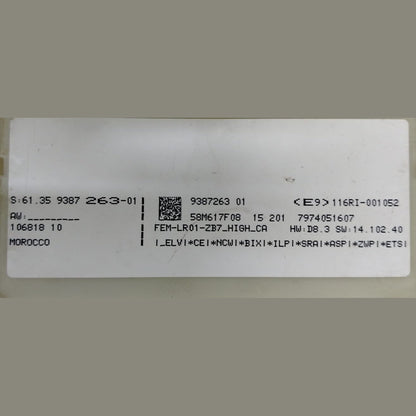 OEM BMW F22 F83 F33 M3 M4 Front Body Control Electric Module FEM 9387263
