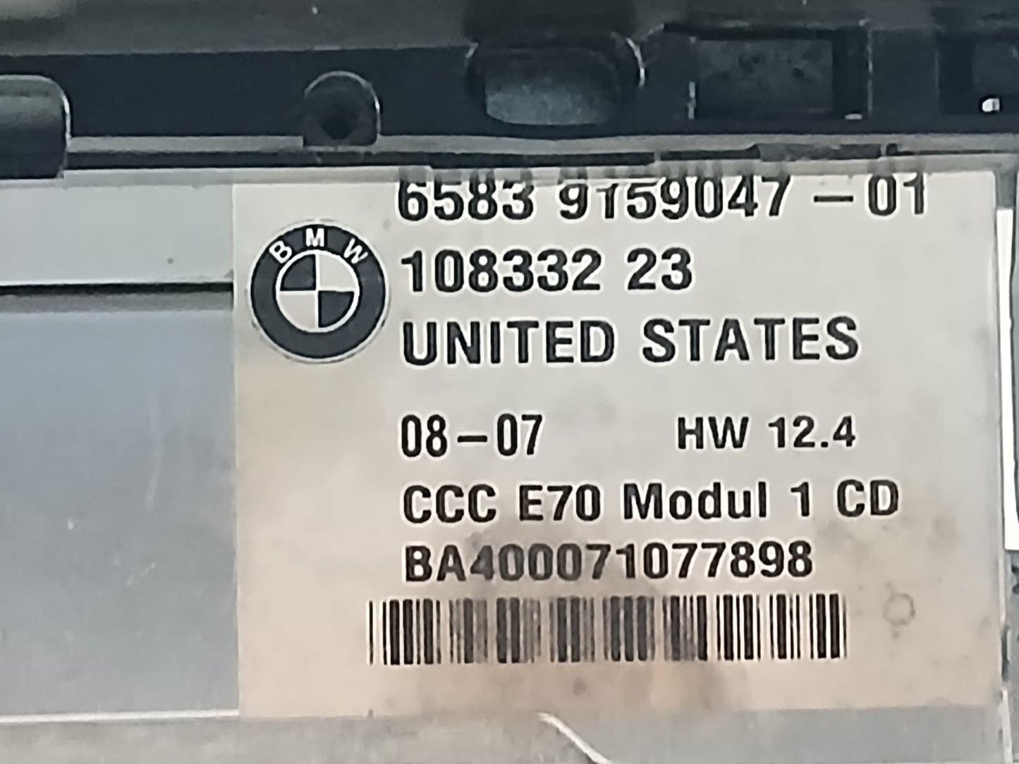 BMW X5 E70 2008-2012 DVD CD 1 CCC Professional Navigation Head Unit 9159047