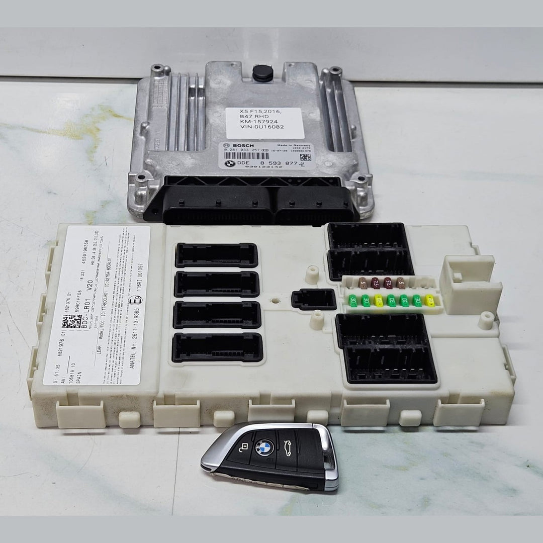 2014-2021 BMW X5 F15 B47 RHD Engine Control Unit ECU Set DDE 8593877 OEM