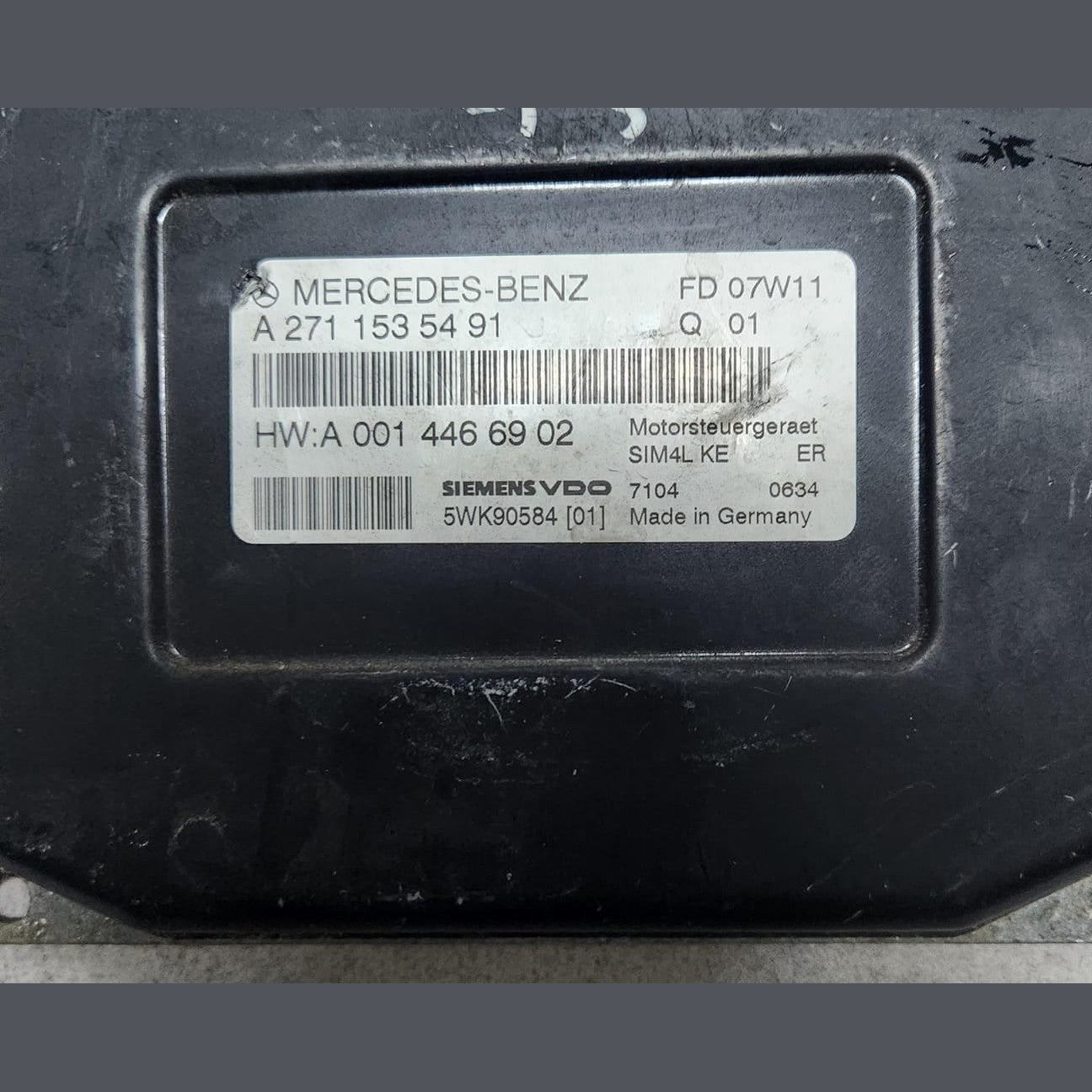 Engine Control Module A2710107544 Mercedes-Benz CLK Class W209 2006 1.8 200 Comp