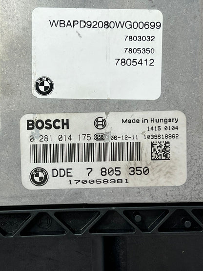 2007-2008 BMW X3 F25 N57 Engine Control Unit ECU SET DDE+EWS+1KEY 7805350 