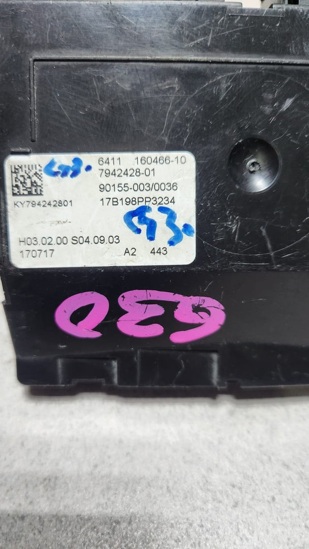 2018-2021 BMW X3 Ac Temperature Control Module 7942428 X4 G01 7 Series G11 G12