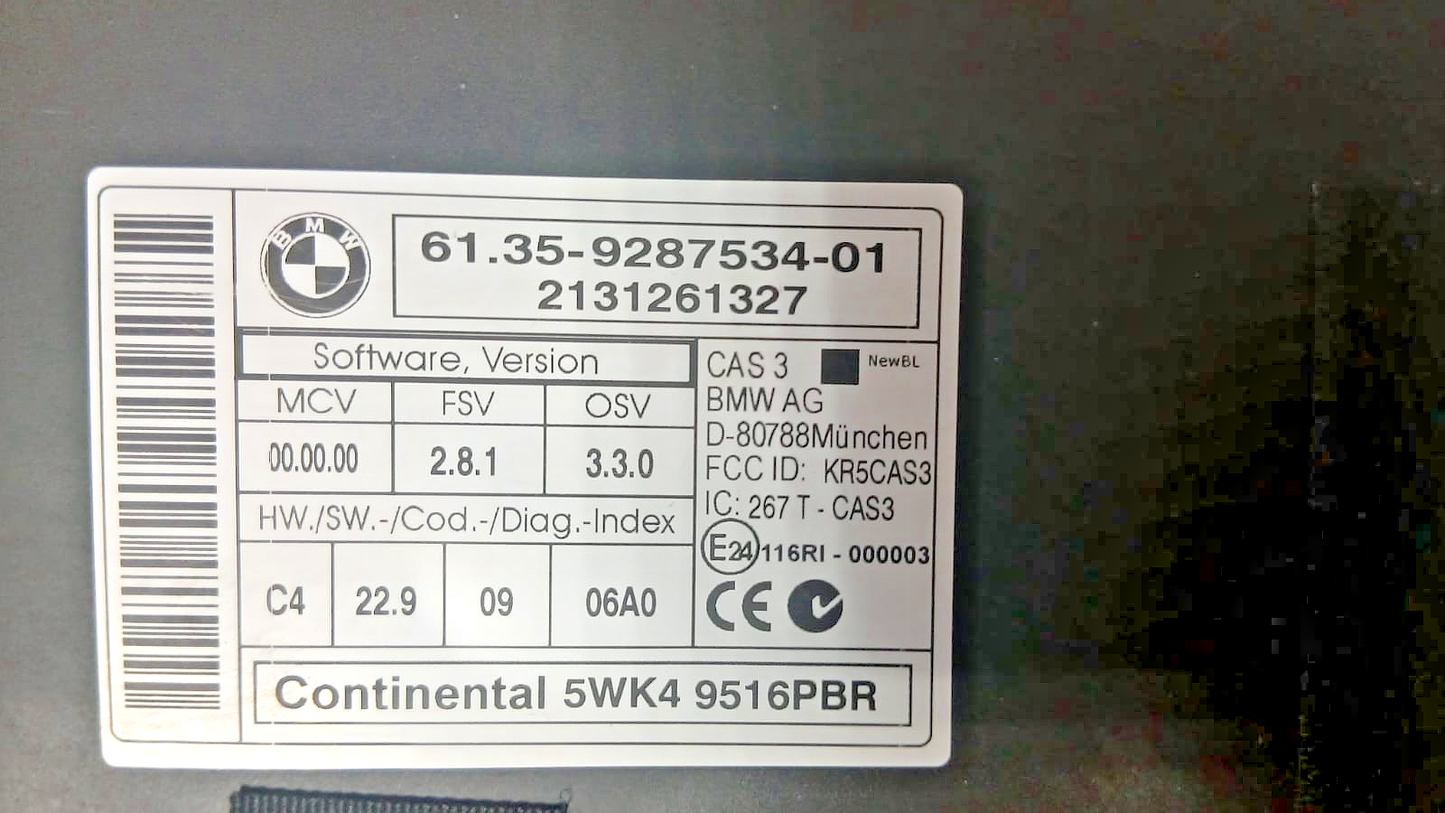 BMW X1 E84 N20 Engine ECU DME CAS3 Key Set Manual OEM 8617569