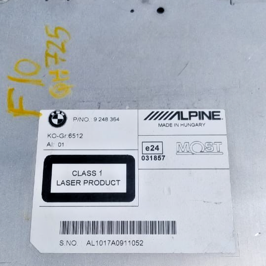 BMW F10 SERIES HEAD UNIT OEM CD-MID AUDIO RADIO- 9248364