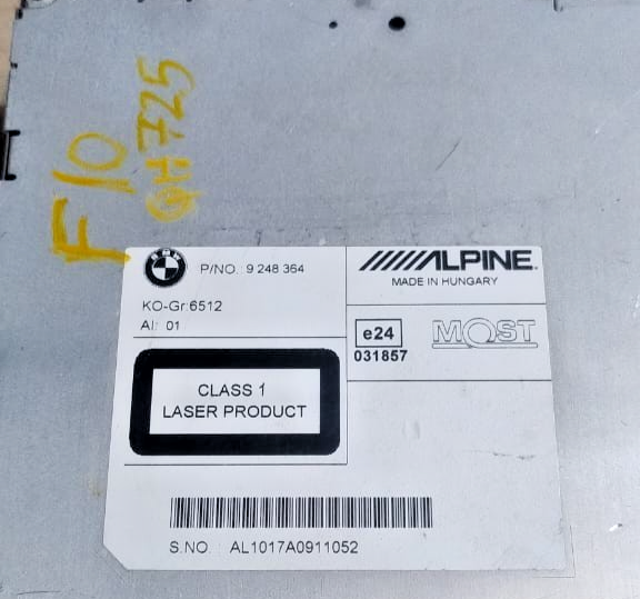 BMW F10 SERIES HEAD UNIT OEM CD-MID AUDIO RADIO- 9248364