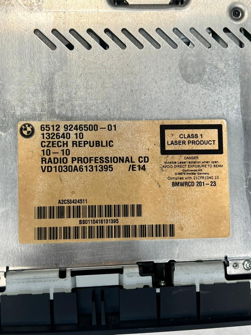 BMW E84 X1 E90 E91 E92 E93 E87 E88 E82 Professional Cd Radio Player 9246500 OEM