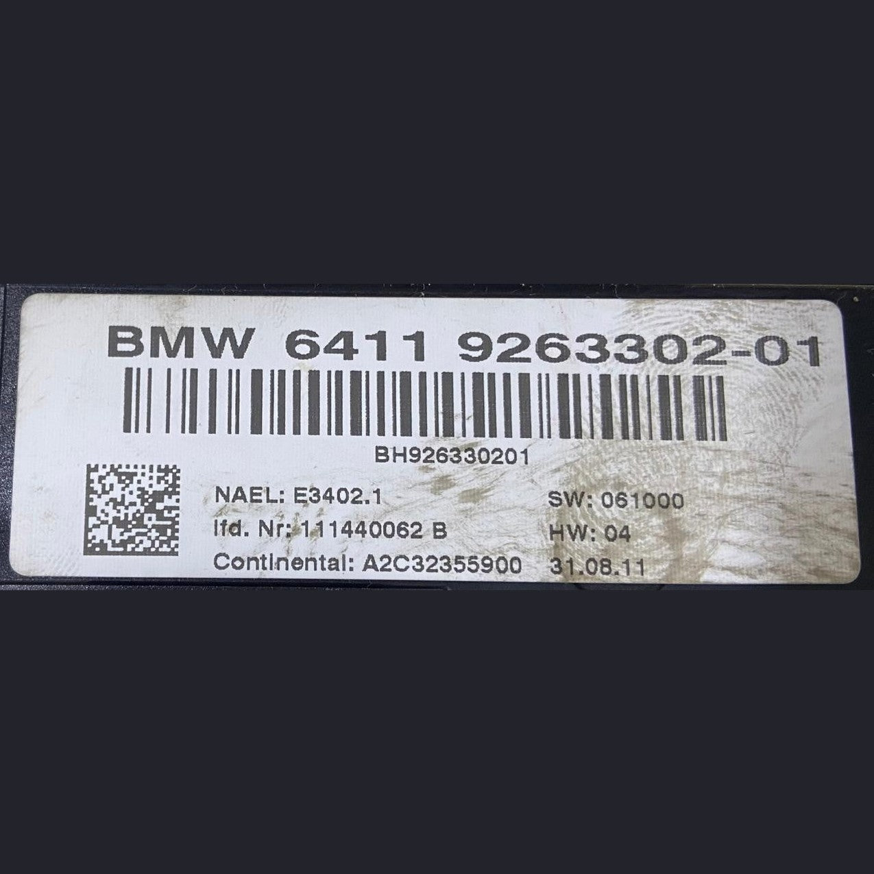 OEM BMW 1 3 Series E87 E90 E91 AC Climate Heater Switch Control Panel 9263302