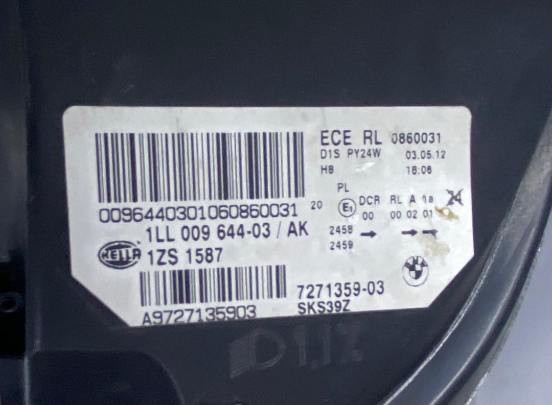 OEM BMW X6 E71 Front Headlight Xenon ECE Left Side 7271359 Without module